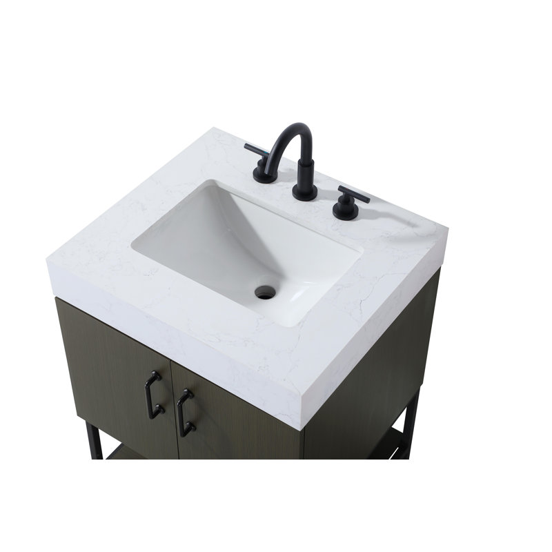 Meuble-lavabo simple 24 po, Brun moka