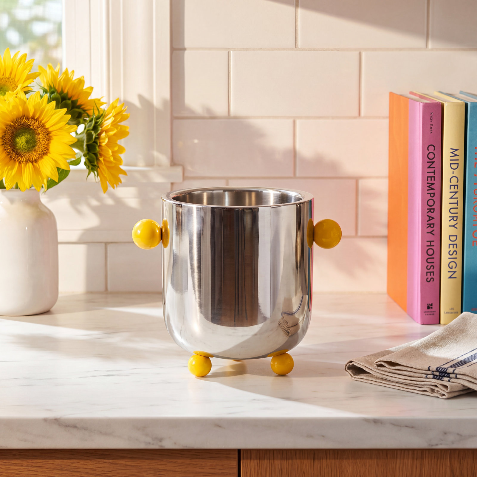Stainless Steel Ice Bucket with Handles