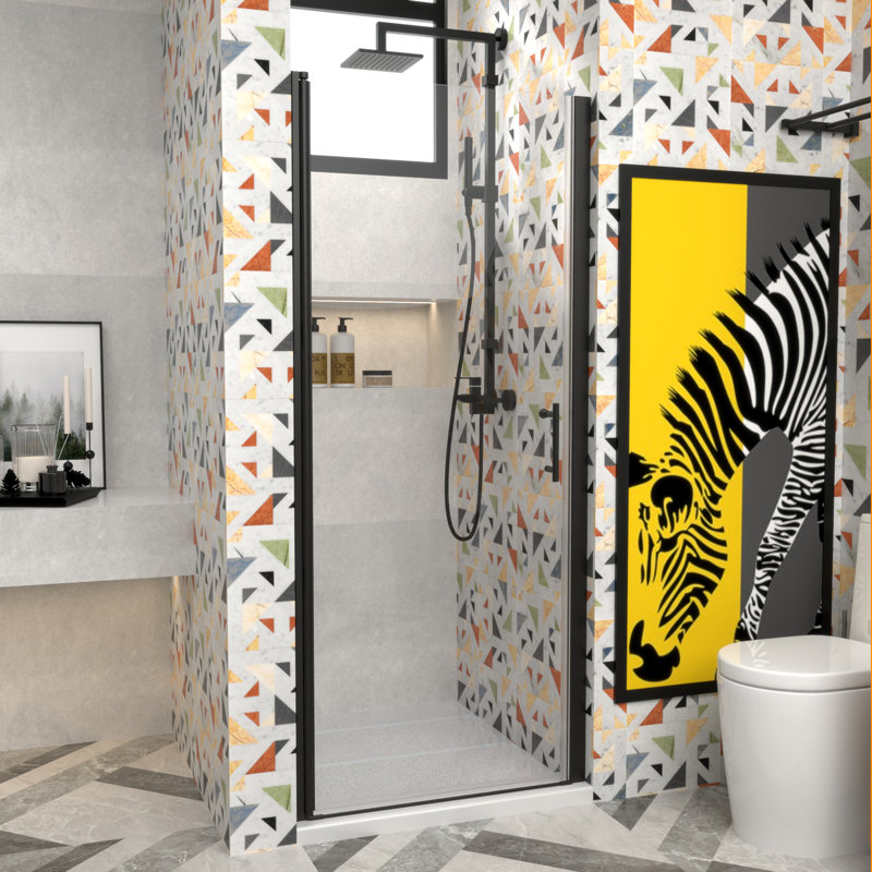 Porte de douche sans cadre ImageYou, l 32 po x H 72 po, largeur réglable 32-33 3/8 po, installation facile avec joint d'étanchéité magnétique