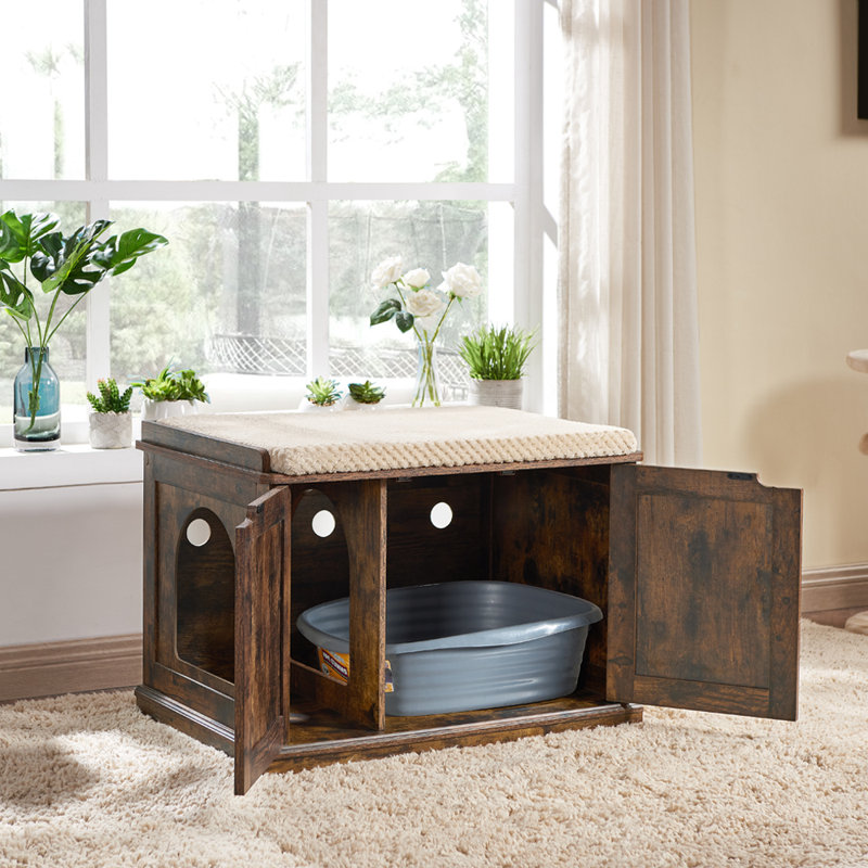 Litter Box Enclosure, Rustic Brown