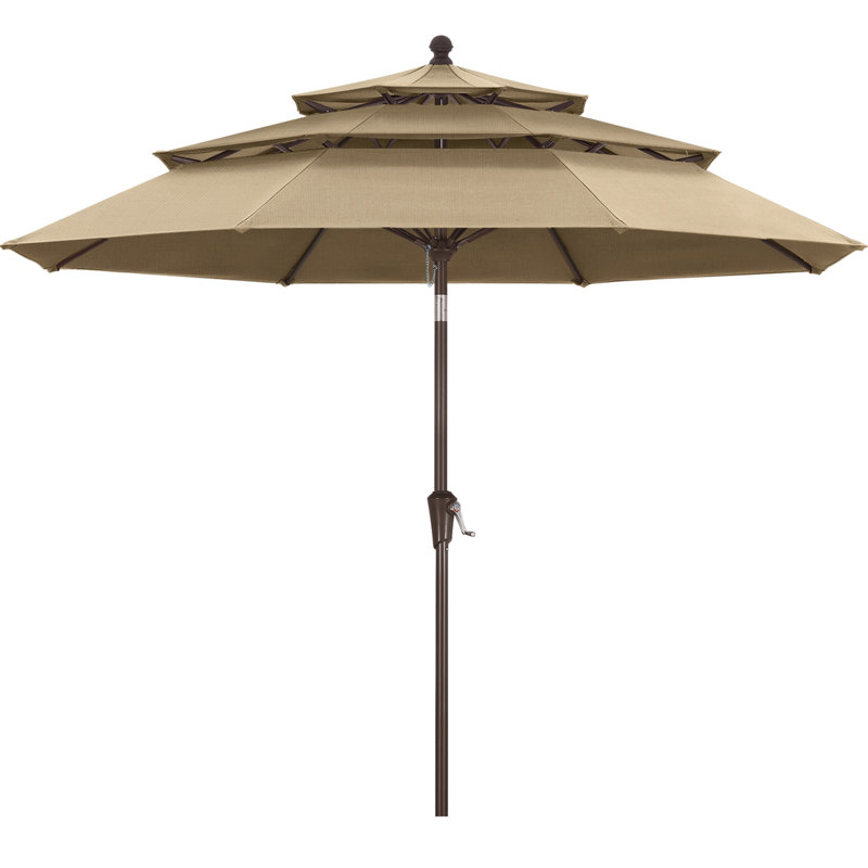 Parasol de marché à 3 niveaux en oléfine de 2,74 m (9 pi), avec inclinaison et levage à manivelle., Sable du Sahara