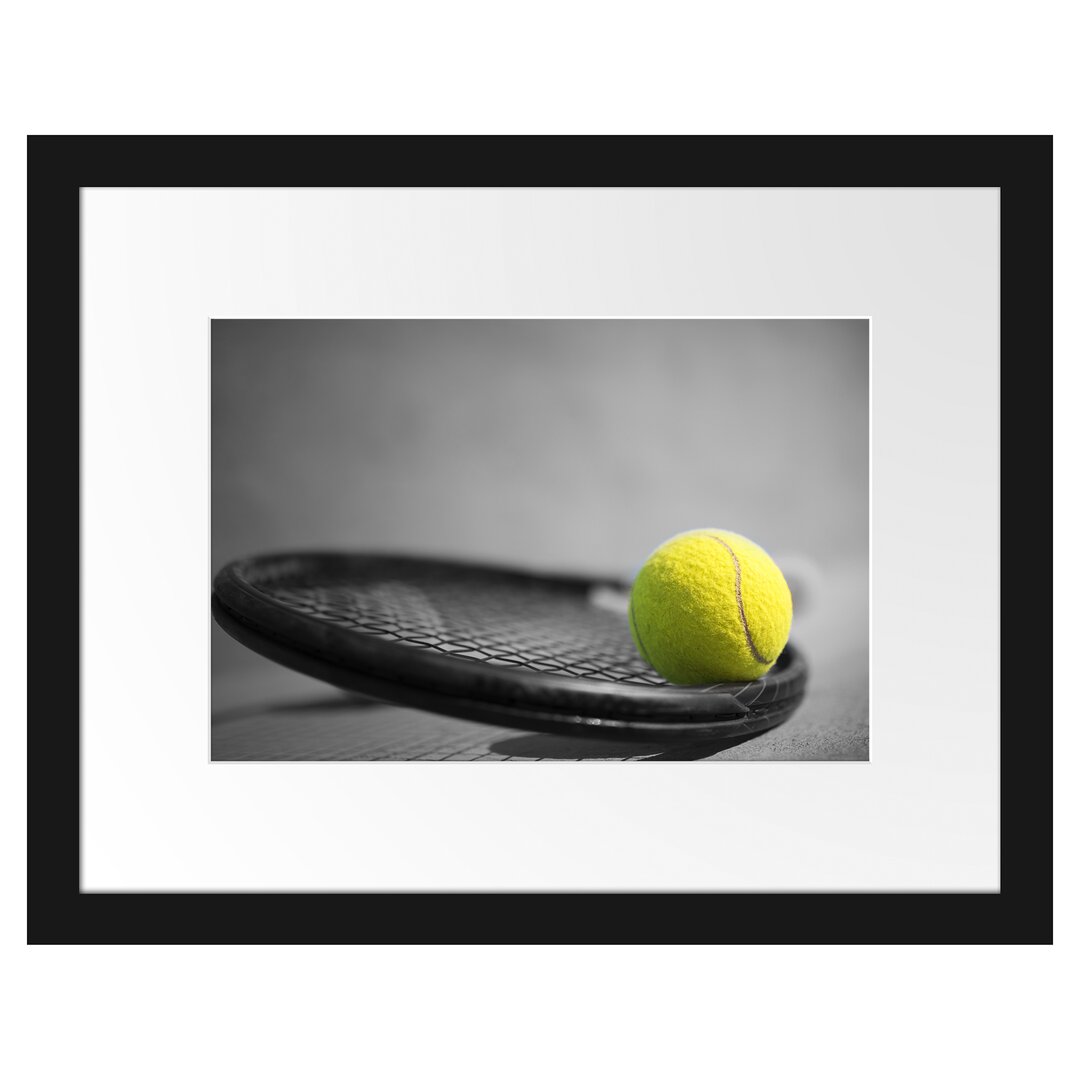 Gerahmtes Poster Tennisball Schläger