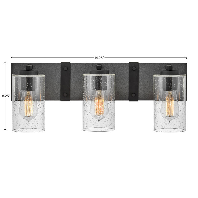 Sawyer 3 - Light Dimmable Aged Zinc Vanity Light