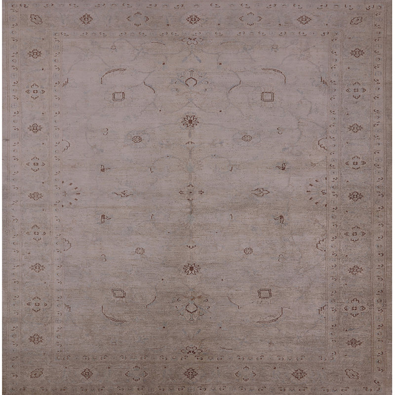 Tapis oriental brun Oralie, Carré 3 pi