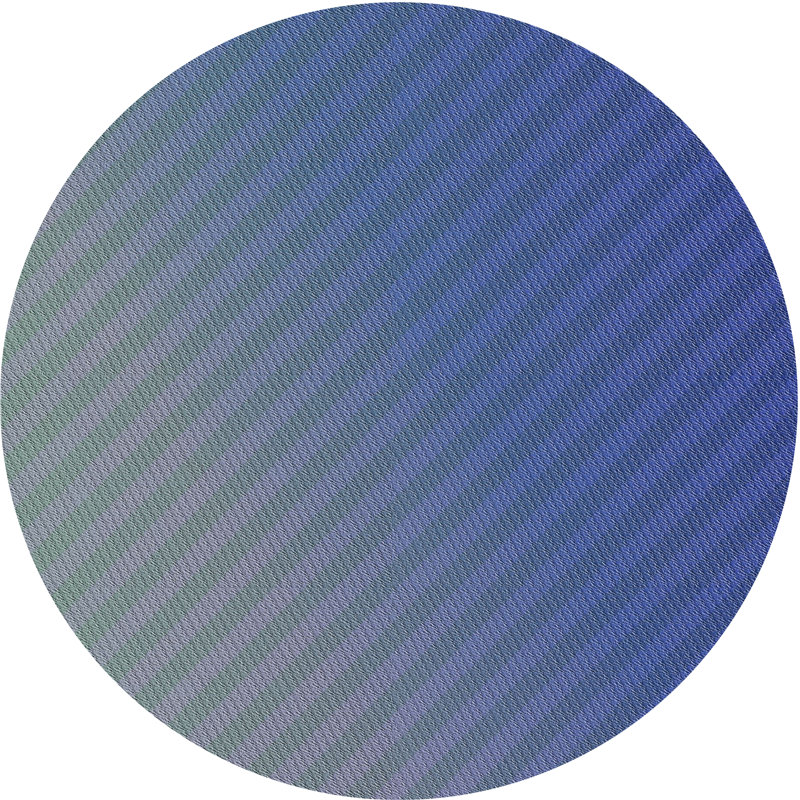 Tapis rayé bleu Antoon, Rond 6 pi