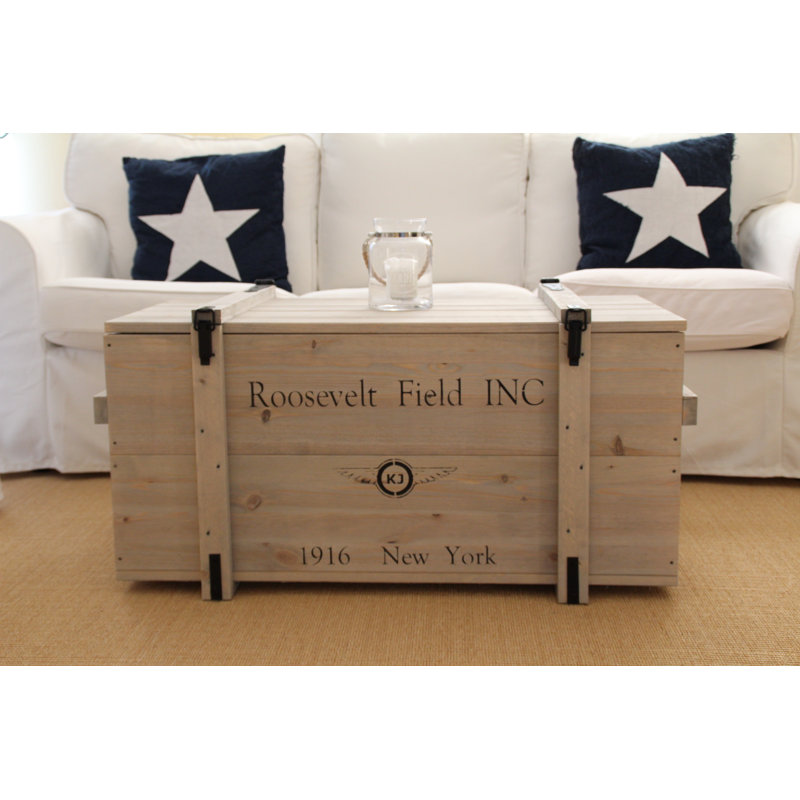 Vesper Solid Wood Coffee Table with Storage, 48cm H x 98cm W x 55cm D