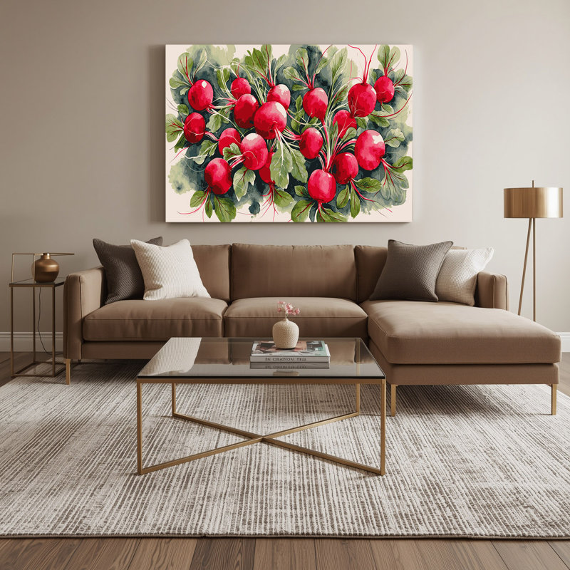 Art mural sur toile beige, H 12 po x l 18 po