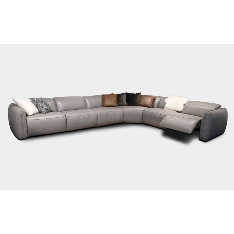 Lorrian Upholstered 171 " Top Grain Leather L-Shaped Corner Sectional