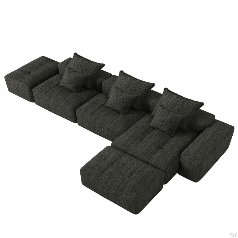 Canapé modulaire Boneless, Noir