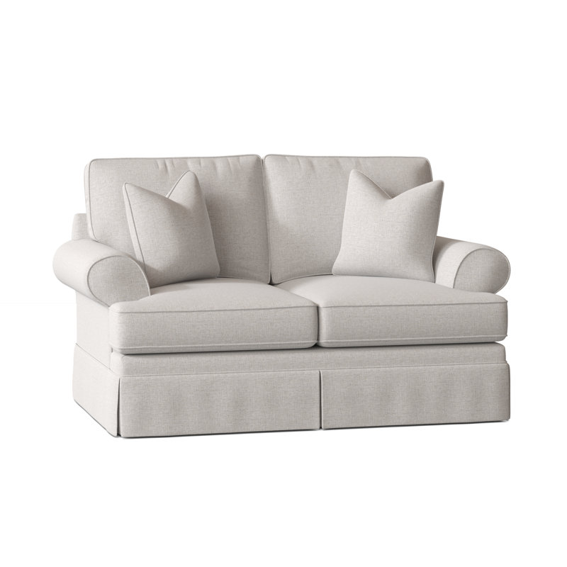 Atterbury 68" Flared Arm Loveseat, Drusky Ivory Sustain® Basketweave