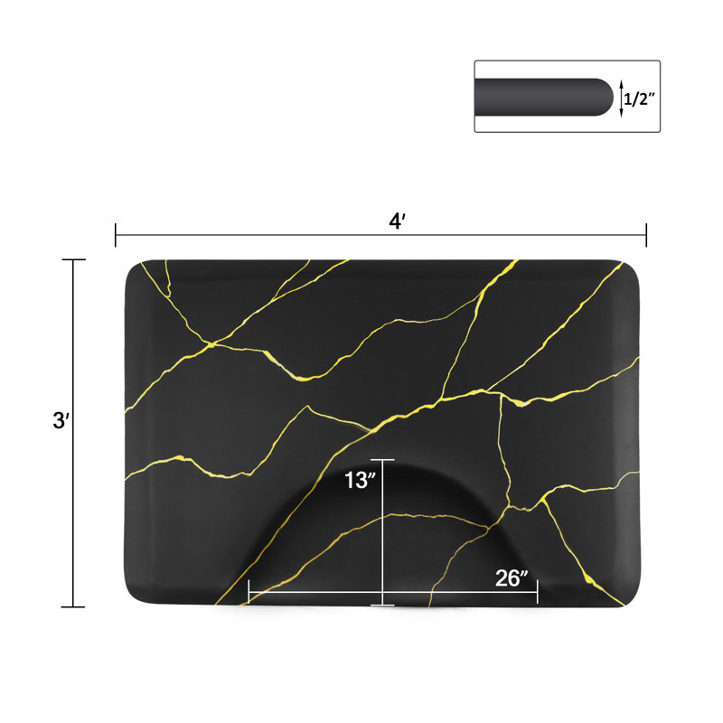Tapis de salon rectangulaire en PVC 3 pi x 4 pi x 1/2 po
