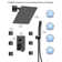 RelaxaJet 10" High-Pressure Balanced Rainfall Shower Faucet with Handheld Spray,Rough in-Valve