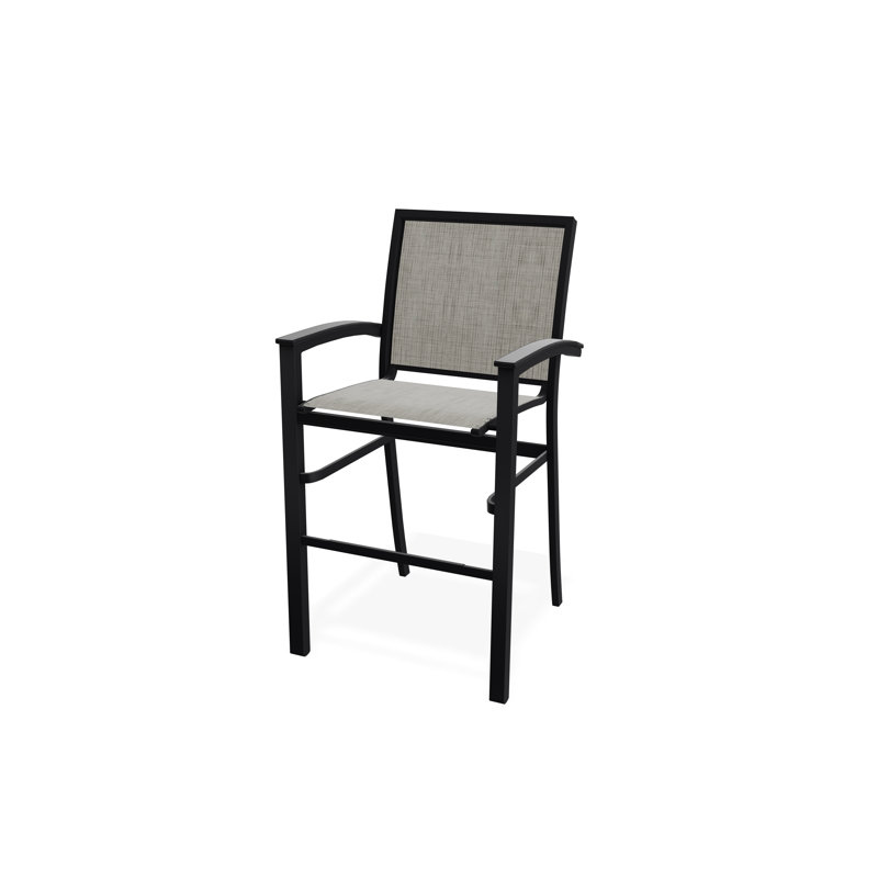 Chaise de café empilable en aluminium Bazza, Noir, Fumée