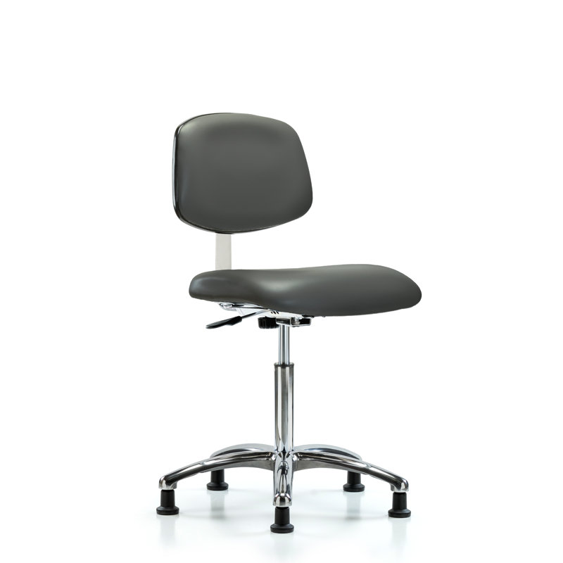 Anglie Vinyl Task Chair, Gray, Glides