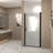 30"X 72" Pivot Shower Door, Matte Black Aluminum Frame, Half Frame ,1/4"(6Mm) Tempered Glass Explosion Proof Film,Stainless Steel Handle-119866377