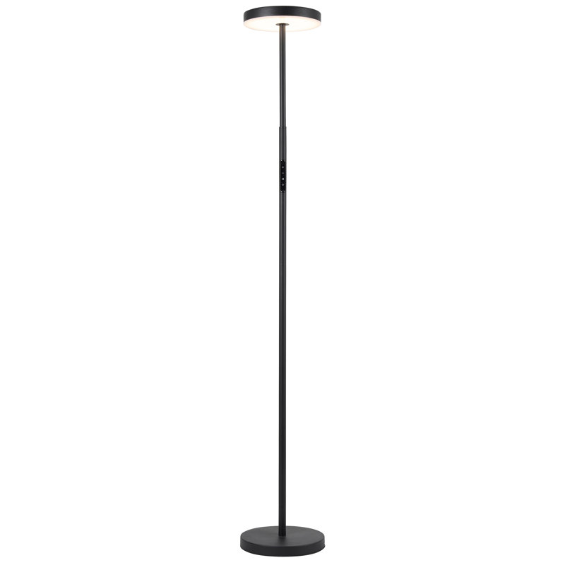 Lampe sur pied Francine - 30 W - Diffuseur en acrylique blanc, Noir sableux