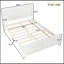 Lit plateforme double en bois massif avec lattes de soutien et structure solide