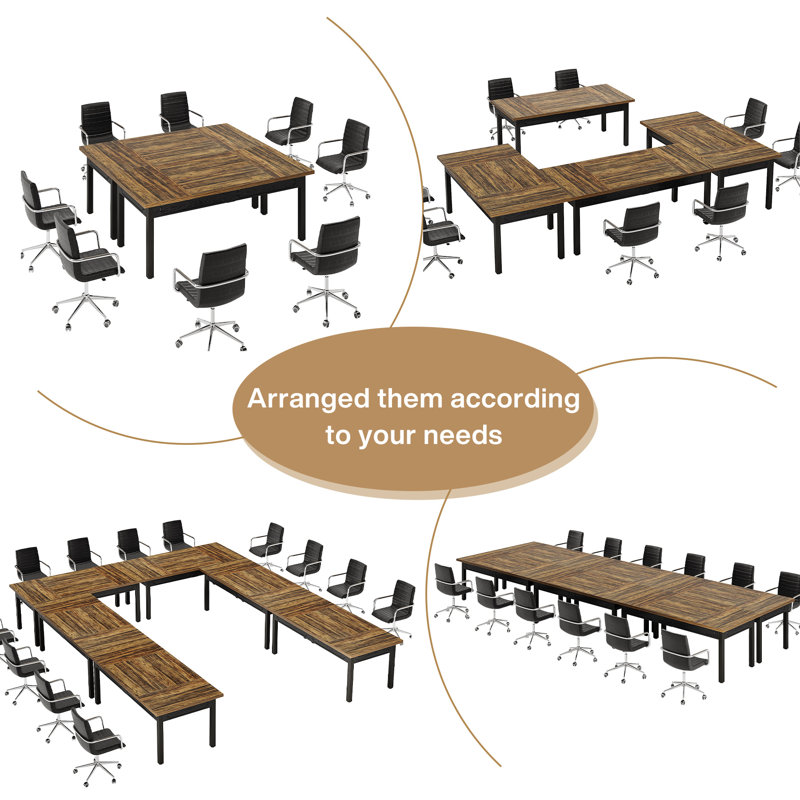 Rectangle Conference Table, Rustic Brown