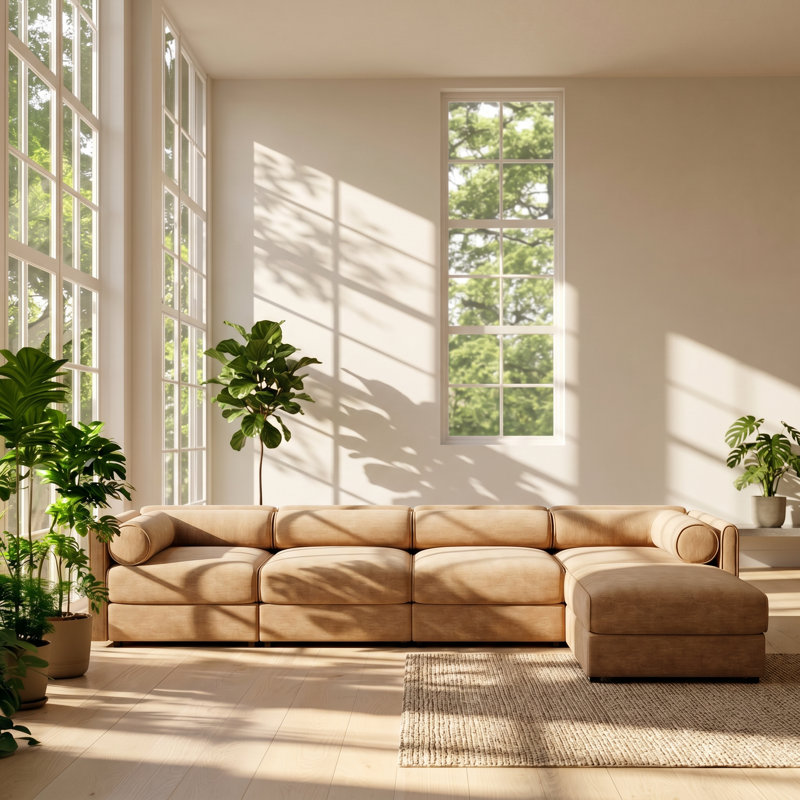 Canapé modulaire 4 places en chenille l 142,5 po x P 68,6 po x H 27,9 po Everwood