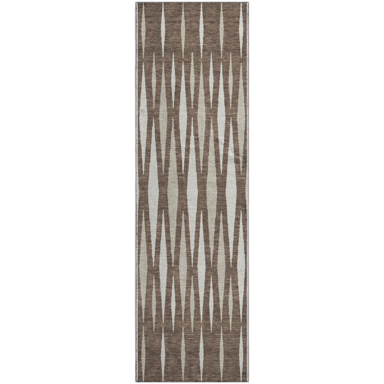 Premium Machine Washable Prisco Brown Rug