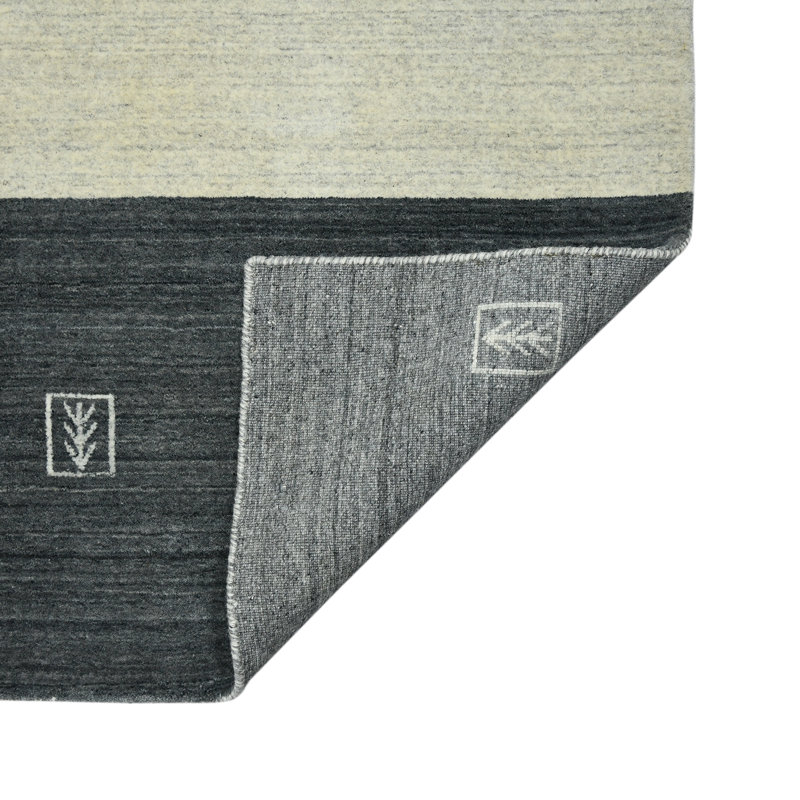 Handmade Gray Stripe Wool Viscose 4' x 6' Area Rug