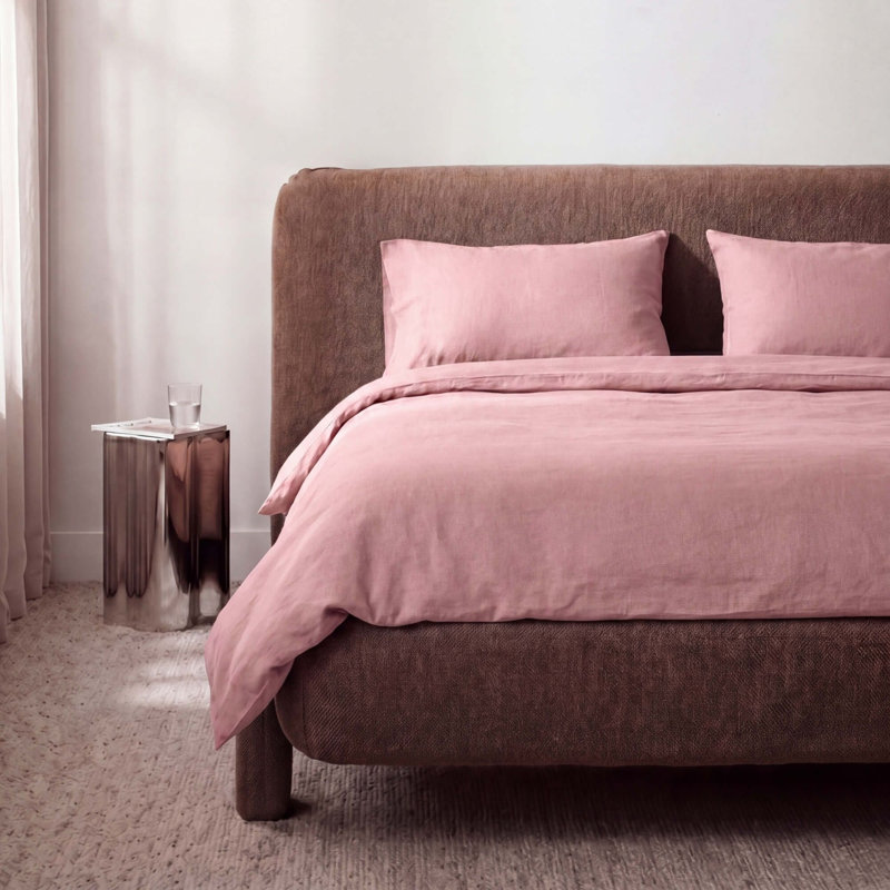 Machine Woven Fitted Sheet, Pink, King