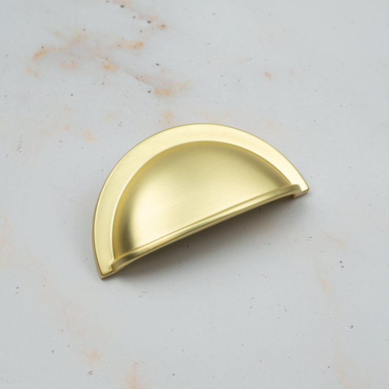Brushed Brass Handles & Coordinating Knobs, 64mm Cup