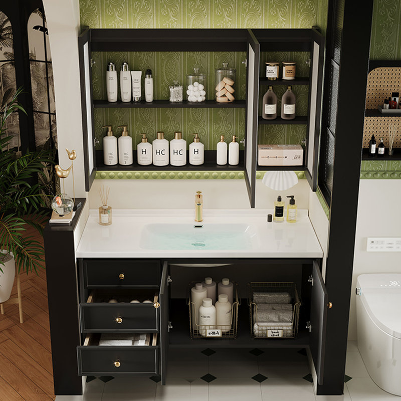 French light luxury retro bathroom cabinet