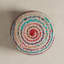 Pouf rond bohème Grant de 20 po W en jute tissé à la main et en coton