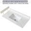 Dessus de meuble-lavabo blanc fritté 31 po - avec évier central rectangulaire et dosseret de 4 po de hauteur pour trous de robinet pré-percés