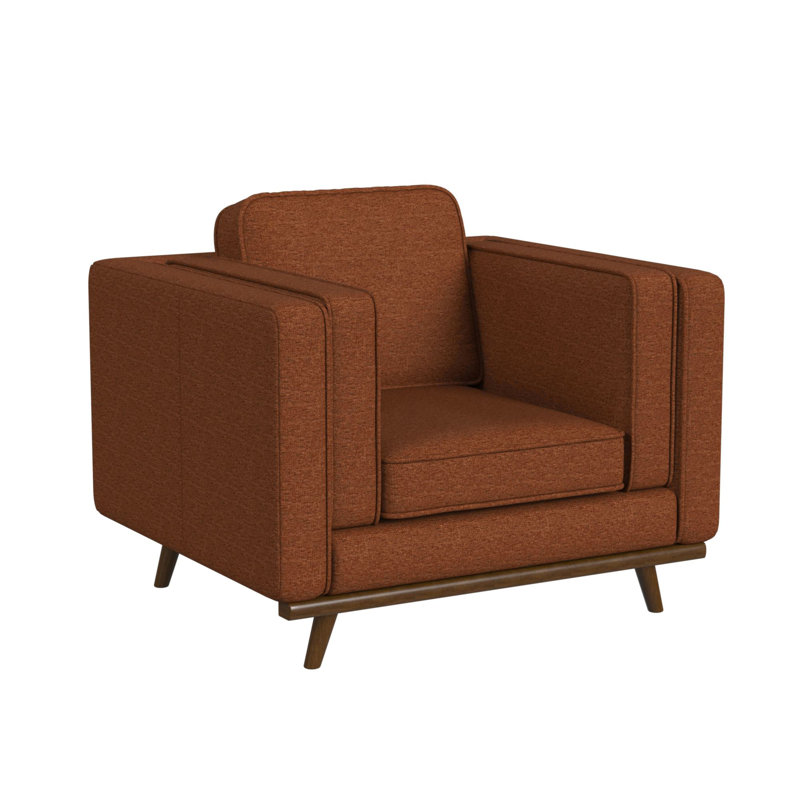 Chaise Darr gris anthracite Belfast avec façade en bois fini cerisier, Orange