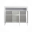Meuble de rangement pour salon / buffet noir ultrabrillant avec éclairage à DEL, armoire de cuisine moderne avec armoire de rangement en bois et meuble télé avec 3 portes pour le couloir de la salle à manger