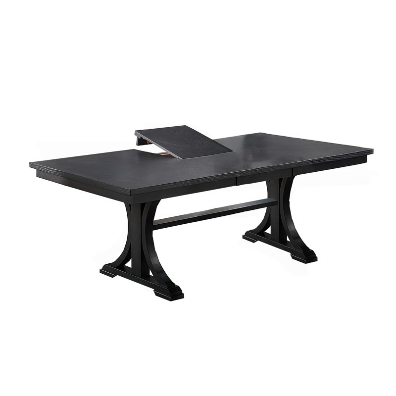 Table rectangulaire de salle à manger en bois de couleur gris anthracite classique