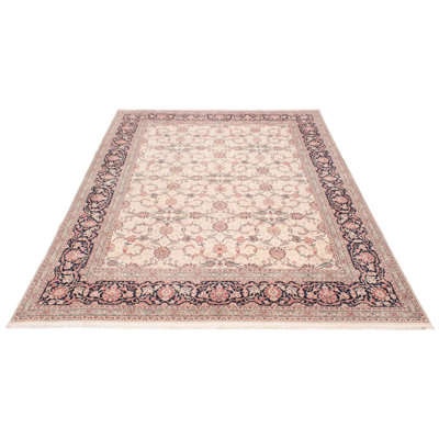 Yesmeen One-of-a-Kind 8'10" x 12'2" 1990s Rectangle Wool Area Rug in Cream and Pink