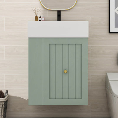 Petit meuble-lavabo flottant de 20 pouces, armoire murale avec lavabo