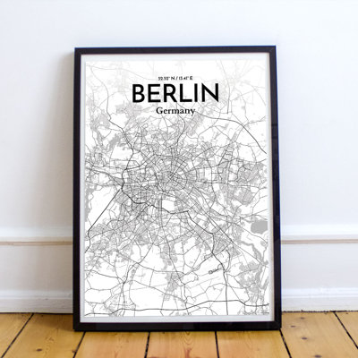 Berlin City Map - No Frame Print