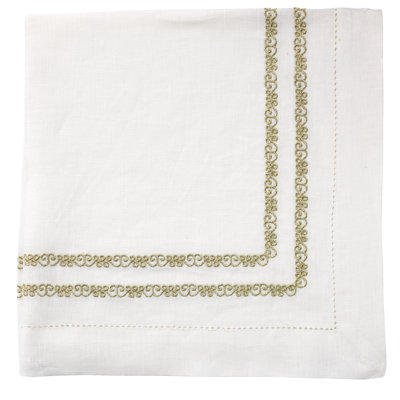 Chain Link With Faggoting Linen Napkin
