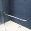 , Porte de baignoire en verre coulissante, baignoire semi-double en verre trempé transparent épais, poignées en acier inoxydable 304, rail supérieur épaissi, coulissante lisse, installation facile ronde, roulettes encastrées sécuritaires,