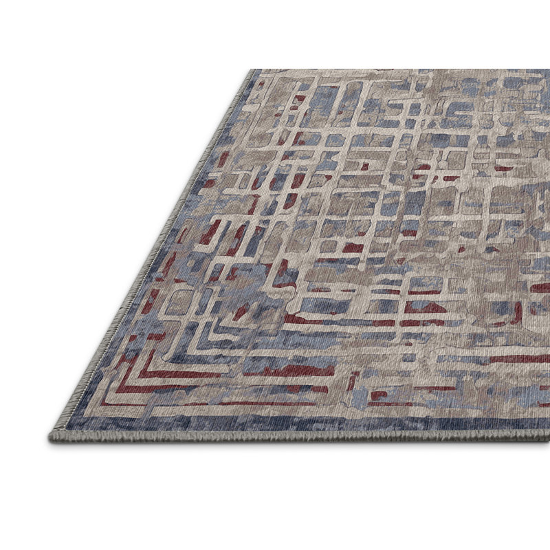 Machine Washable Gray Area Rug, Rectangle 2' x 3'