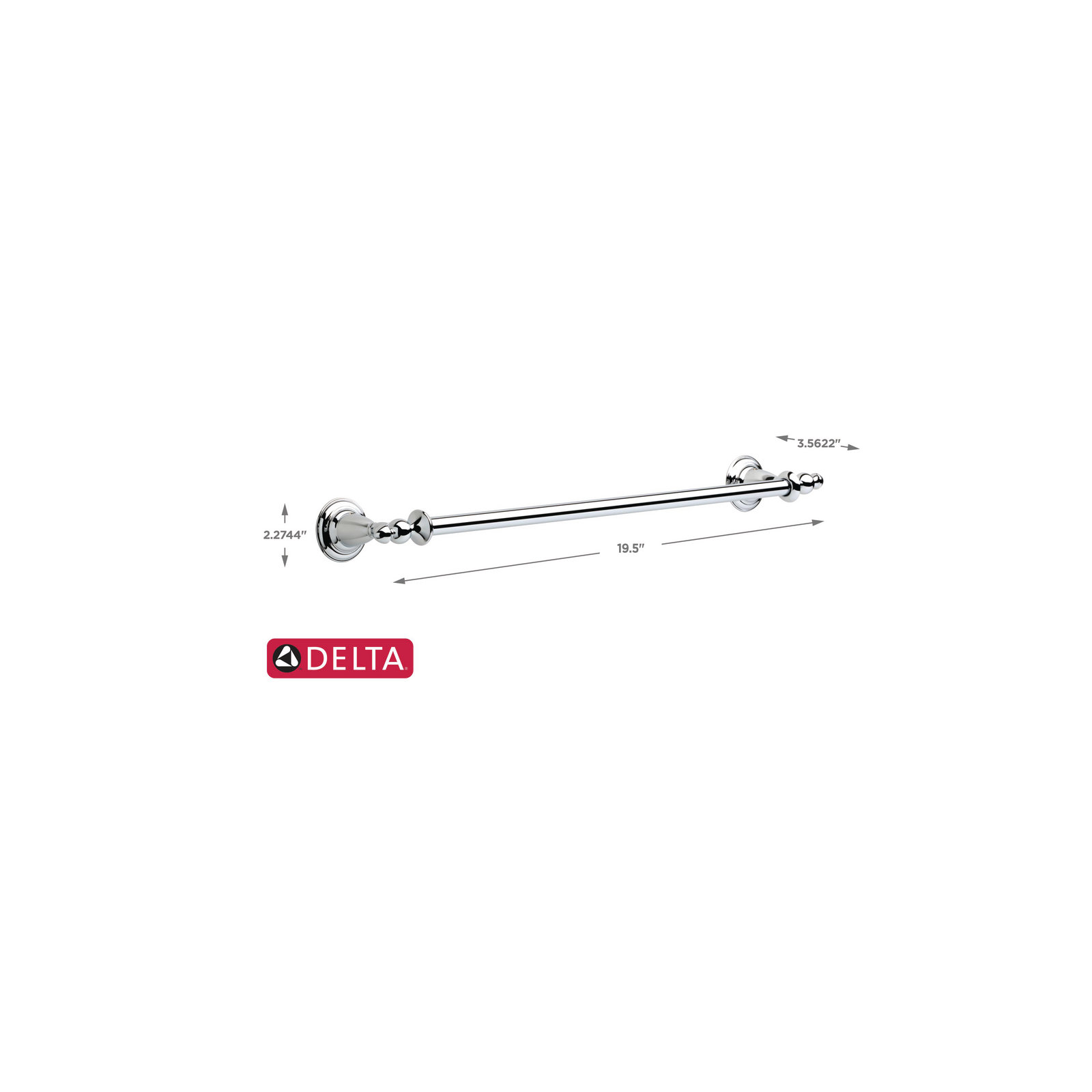 Victorian 19.5" Wall Mounted Towel Bar, Chrome