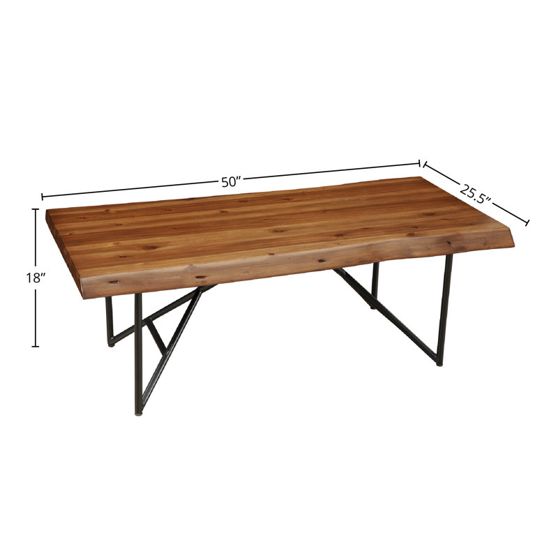 Table basse Winschoten Live Edge, noyer clair