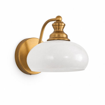 1-Light Vanity Light With Bright White Ceramic Shades