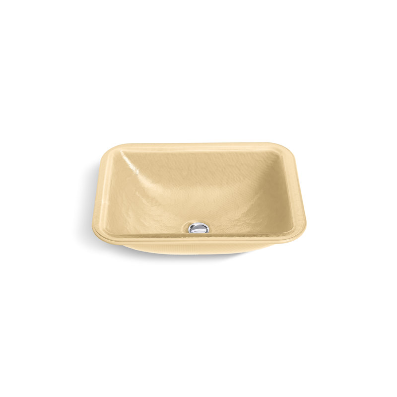 Yepsen Glass Undermount Bathroom Sink, Gold