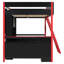 Lit mezzanine double en bois rouge avec bureau de jeu, bande lumineuse à DEL et beaucoup de rangement-811364233