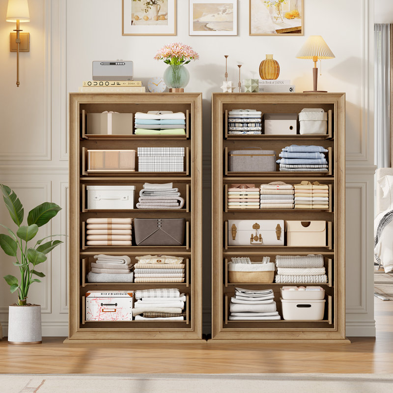 Arihana 53''H Vintage 6-Drawer Tall Dresser - Rustic Engineered Wood Chest with Fluted Detailing & Metal Handles, Space-Saving Vertical Design, Anti-Tip Kit Included, Multi-Functional Storage for Bedroom/Entryway