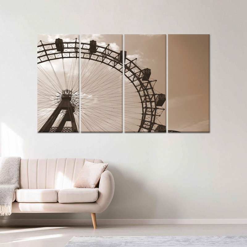 Toile imprimée: décor de bureau moderne avec paysage de parc, toile tendue 4P, H: 55,1 po x l: 78,7 po