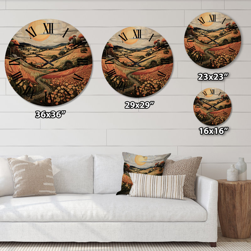 Horloge murale Farm Harvest Symphony Pointillism II - Farm, Petit