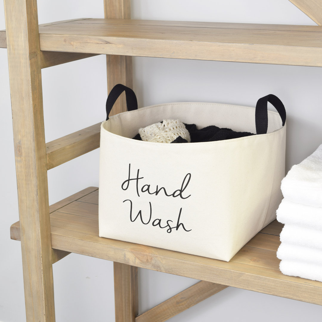 Canvas Laundry Hamper with Handles Rebrilliant