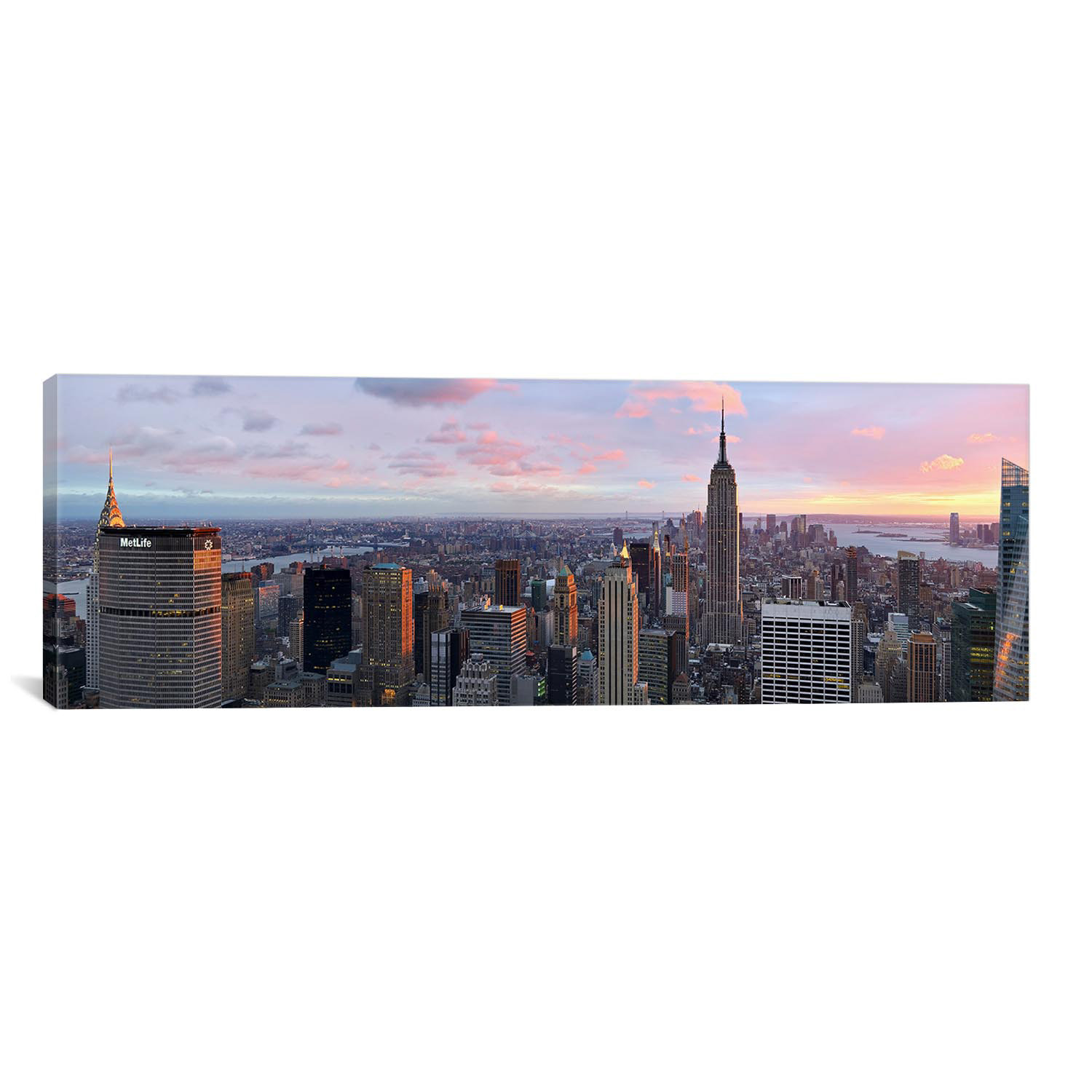 iCanvas Panoramic Aerial View of A City, Midtown Manhattan, New York City Photographic Print on Canvas Size: 24 H x 72 W x 1.5 D