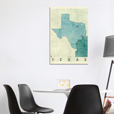 Texas Map - Wrapped Canvas Print